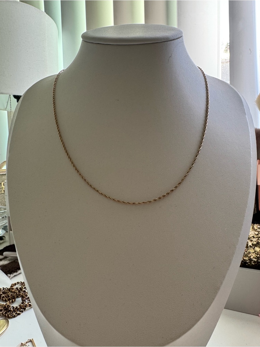 14K Elegant Gold Rope Chain Necklace for Women